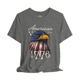 Motorcyclist Map American Since 1776 Vintage Soft Crew Neck TShirt (2-sided print)